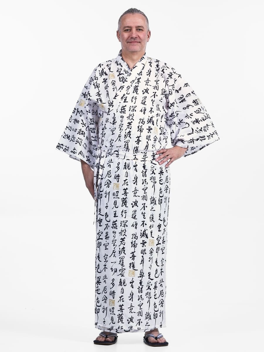 Kimono Yukata Sutra Hannya Hombre