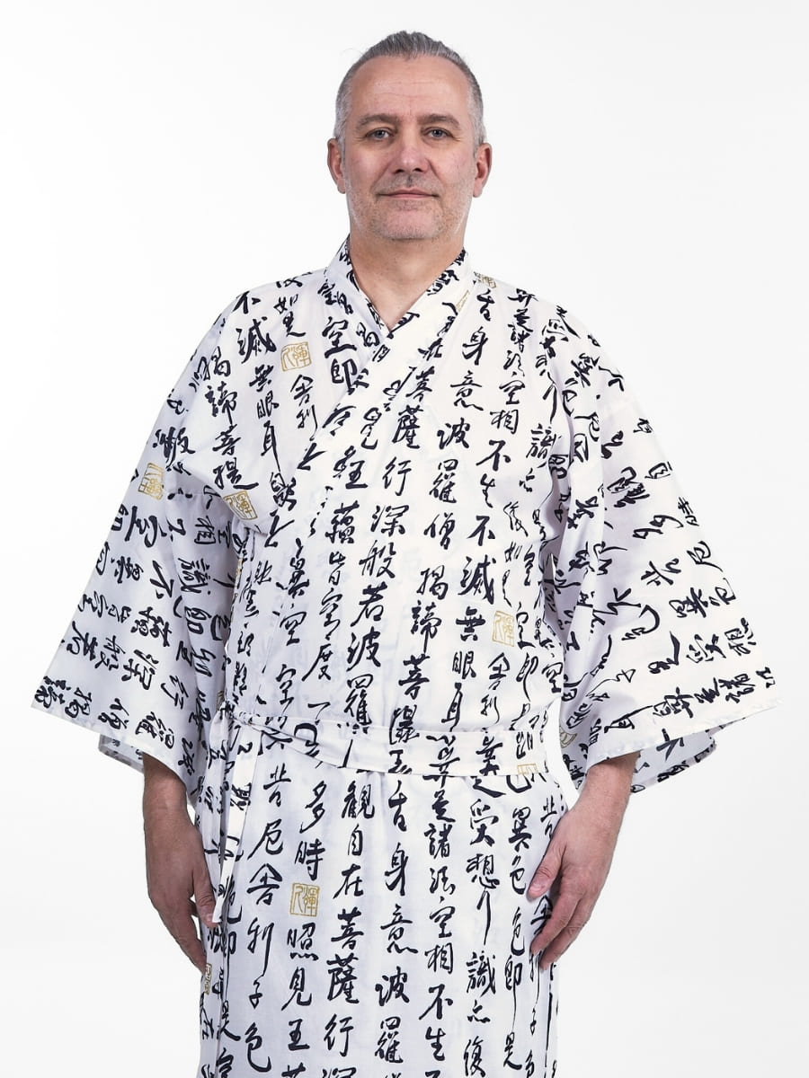 Kimono Yukata Sutra Hannya Hombre