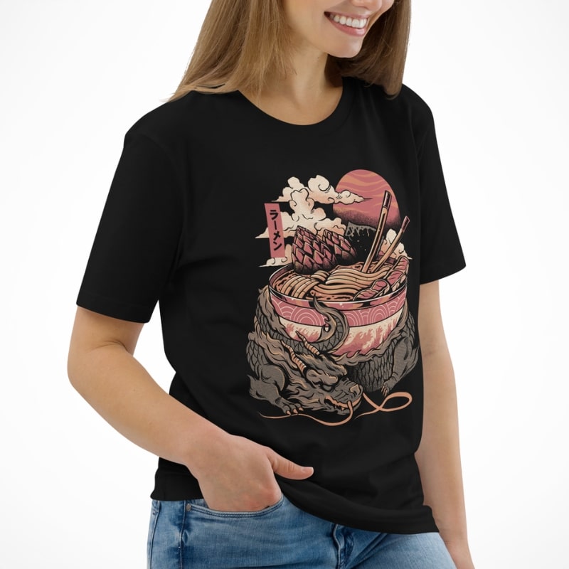 Camiseta Japonesa Dragón Ramen