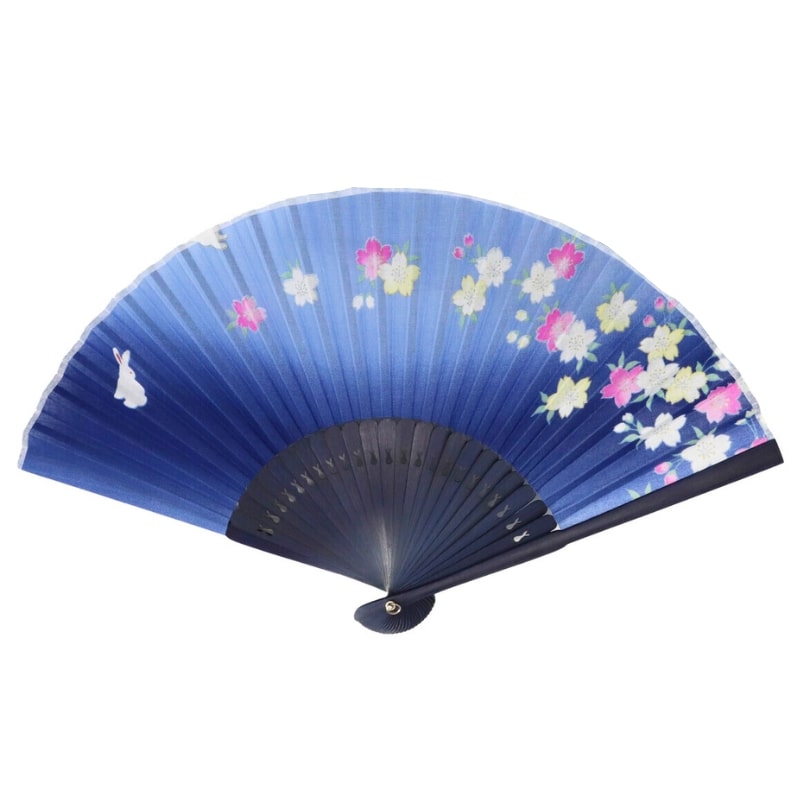 Abanico Japonés Usagi Azul