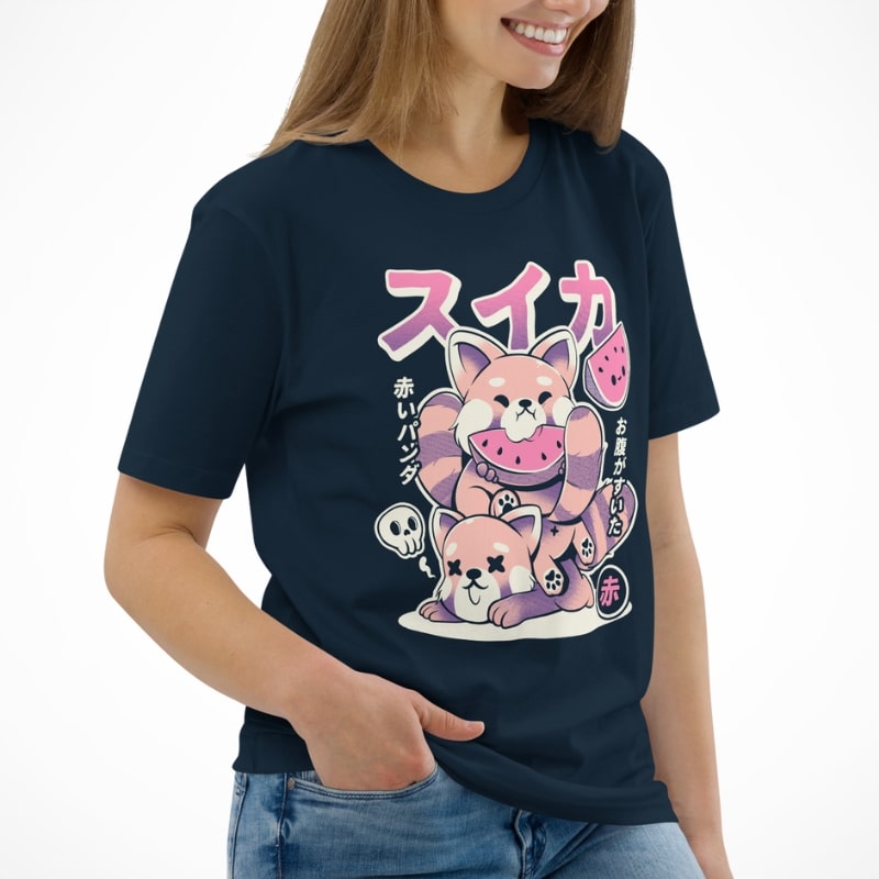 Camiseta Japonesa Panda Rojo