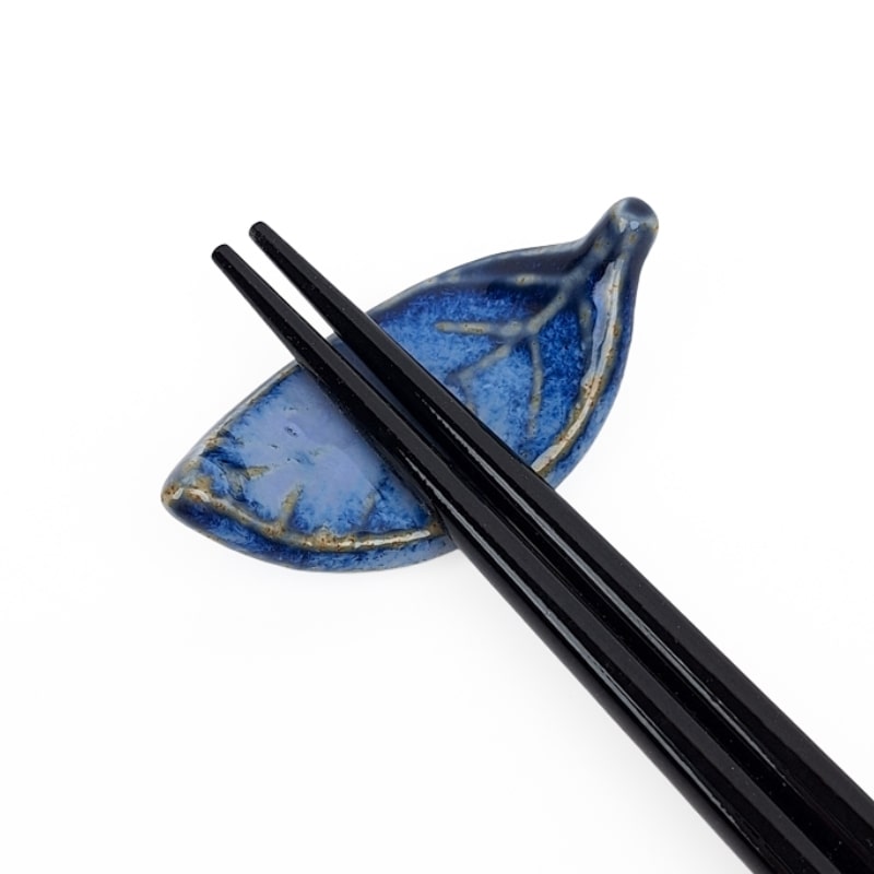 Soporte para Palillos Japoneses Hoja Azul