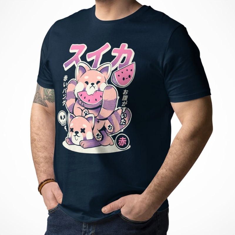 Camiseta Japonesa Panda Rojo