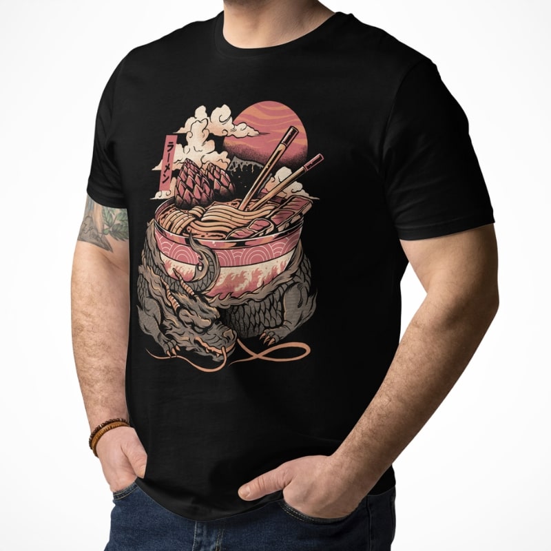 Camiseta Japonesa Dragón Ramen