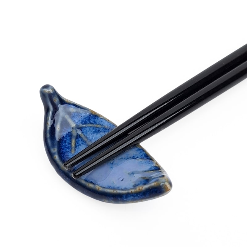 Soporte para Palillos Japoneses Hoja Azul