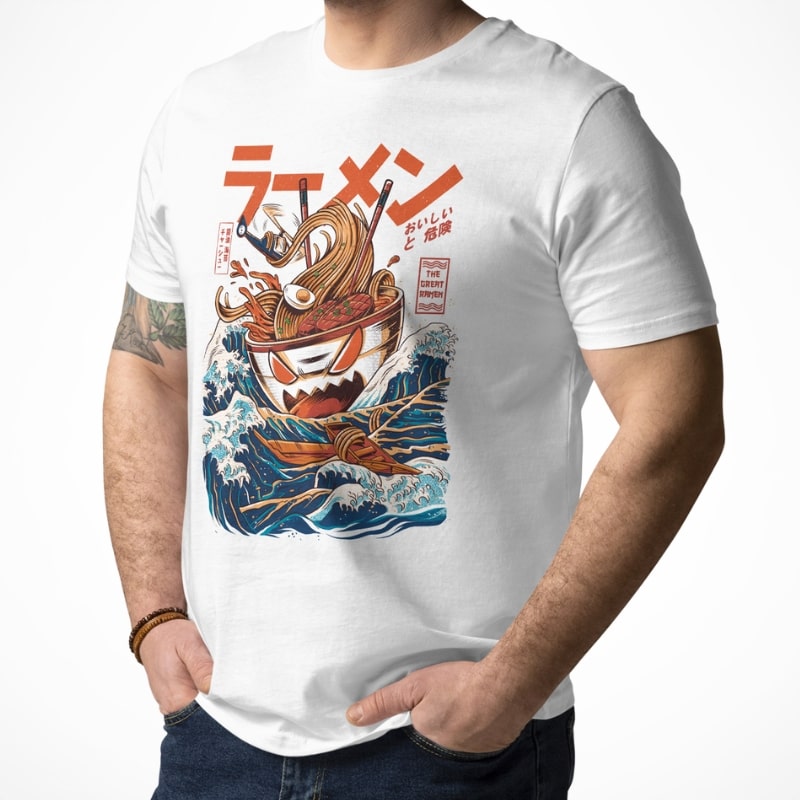 Camiseta Japonesa El Gran Ramen de Kanagawa