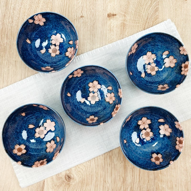 Set de 5 cuencos japoneses Sakura