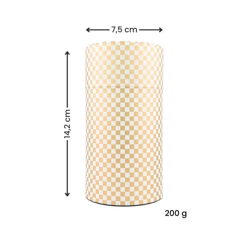 Lata de Té Japonesa Damier Dorado