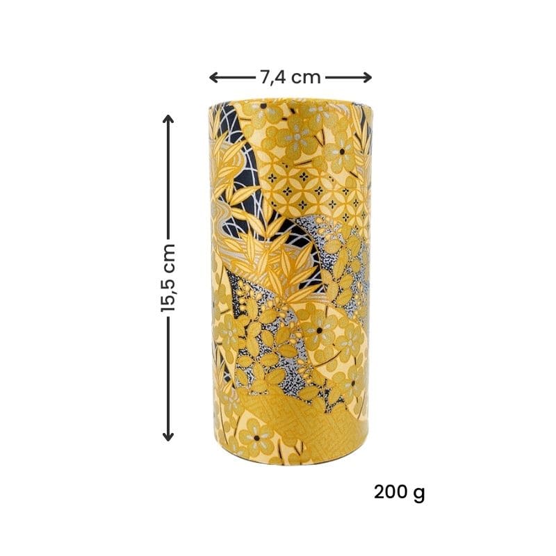 Lata de Té Japonesa Washi Dorado