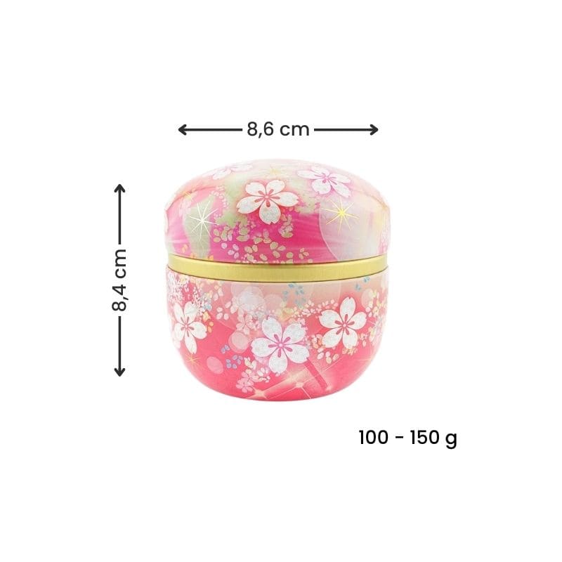 Lata Rosa de Metal para Té Flores