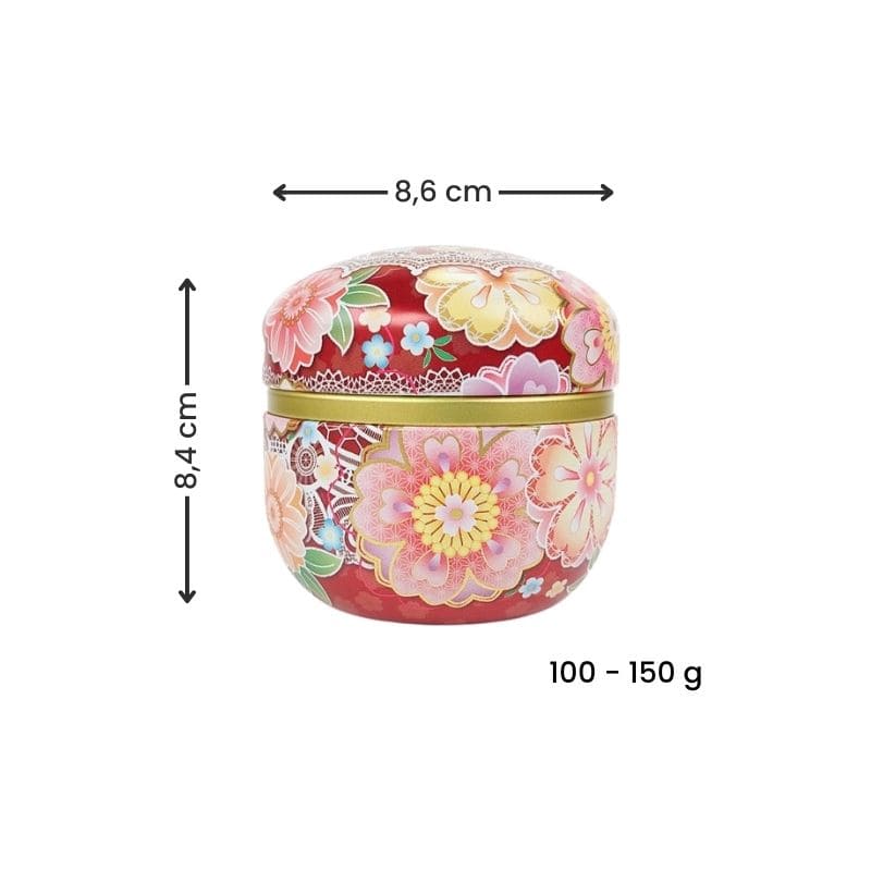 Lata Roja de Metal para Té Japón