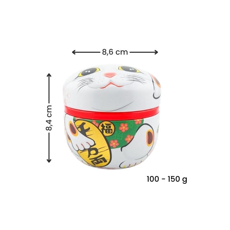 Lata Blanca para Té Maneki Neko