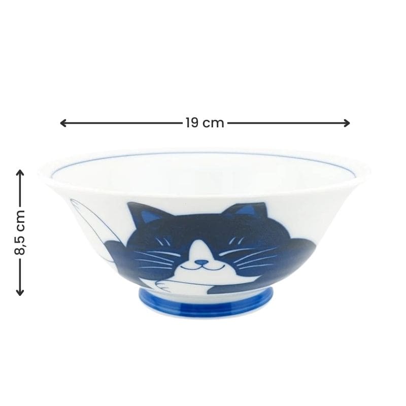 Cuenco Japonés Gato Azul