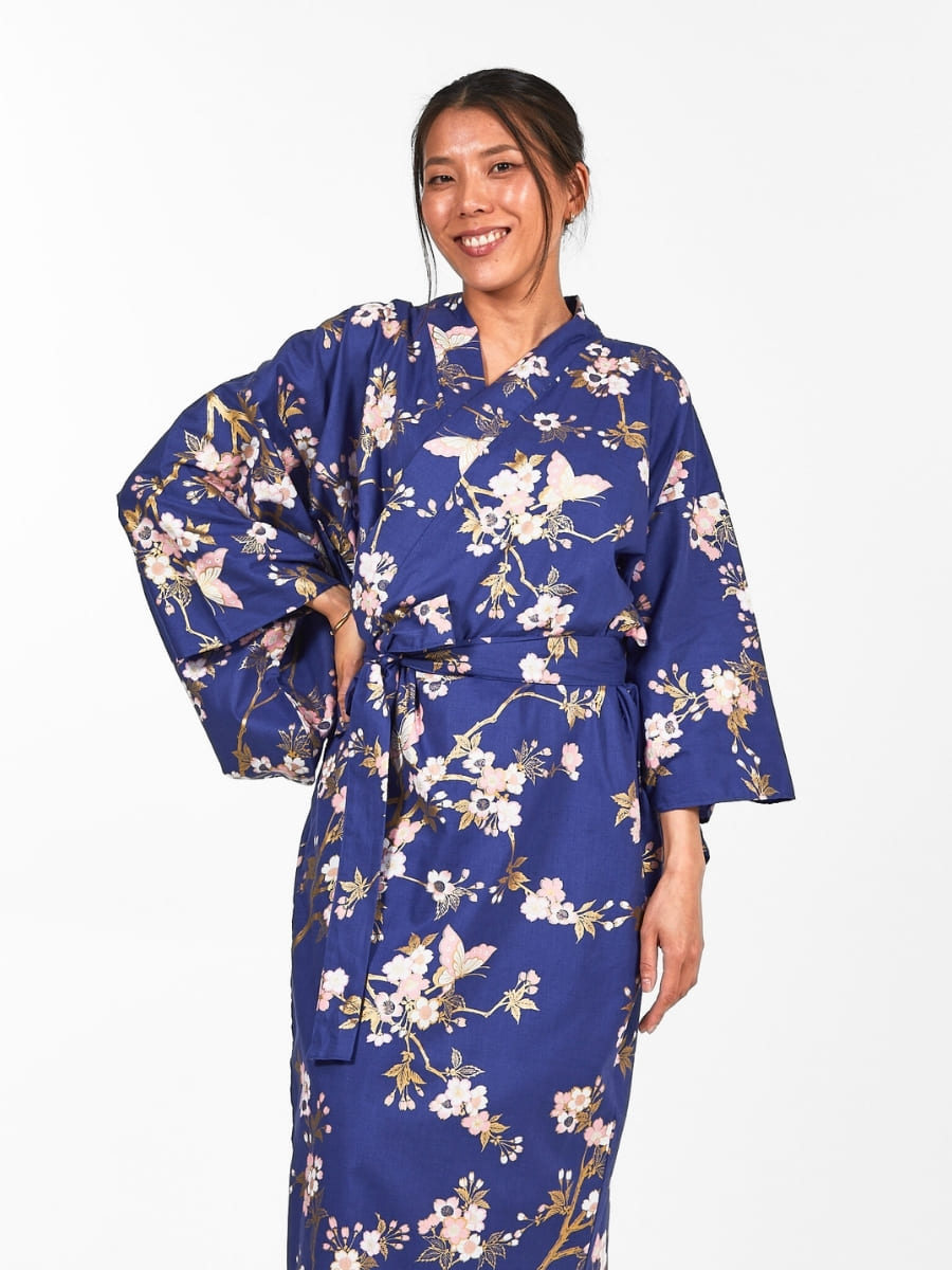 Yukata Kimono Sakura to Chō Mujer
