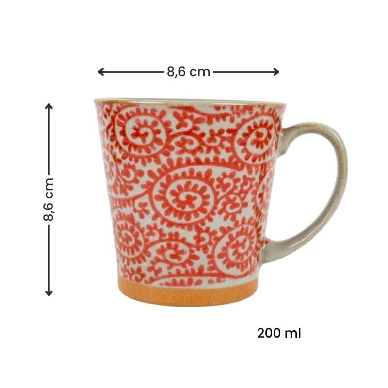 Taza Japonesa Karakusa Roja