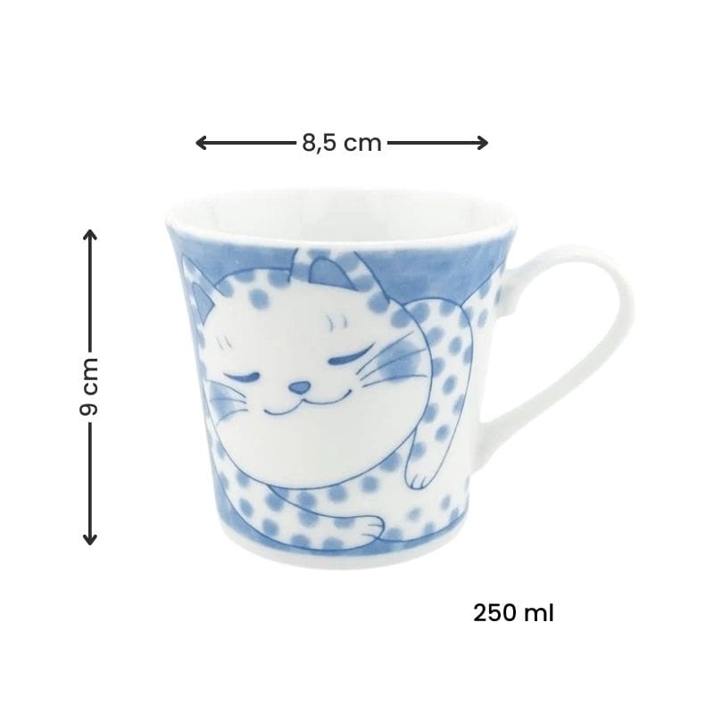 Taza Japonesa Gato Lunares