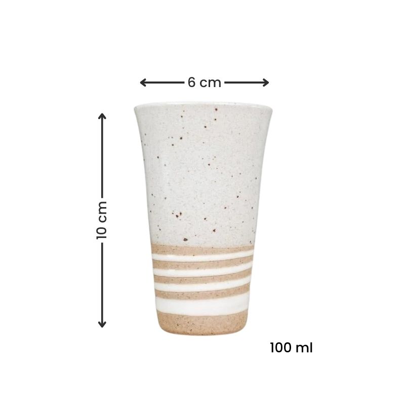 Taza Japonesa de Terracota Blanca