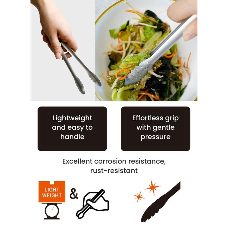 Pinza de Cocina Acero Inoxidable Japonesa - 18 cm