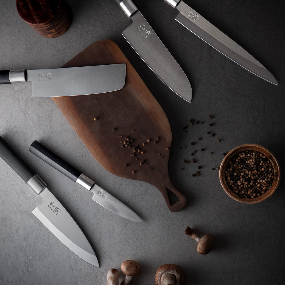 Cuchillo Santoku Wasabi Negro de 16,5 cm