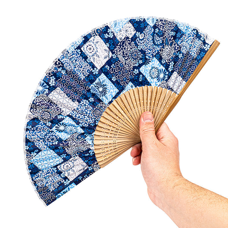 Abanico Japonés Mino Washi Indigo