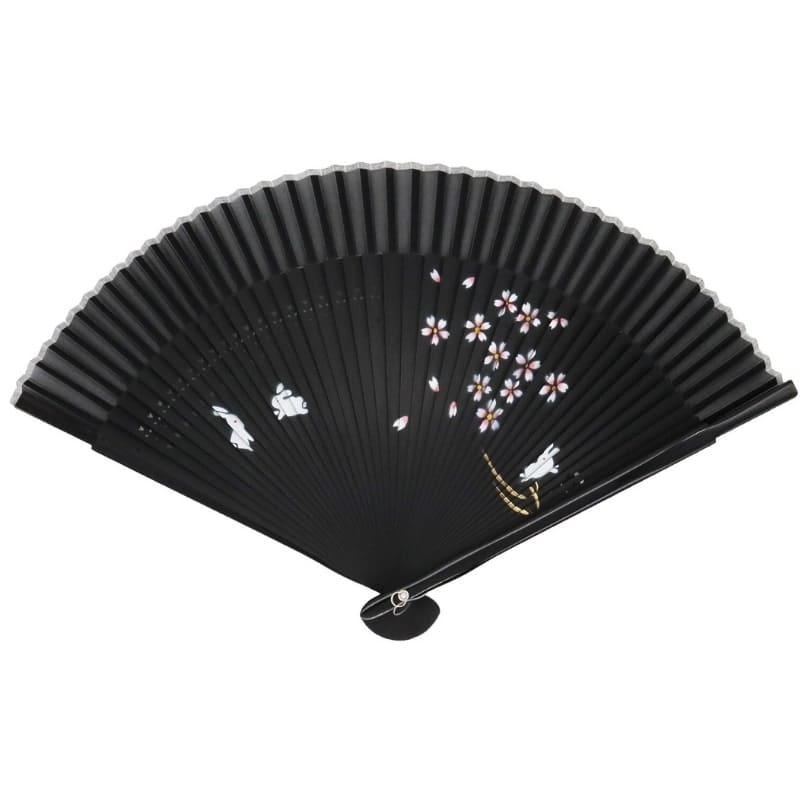 Abanico Japonés Negro Usagi