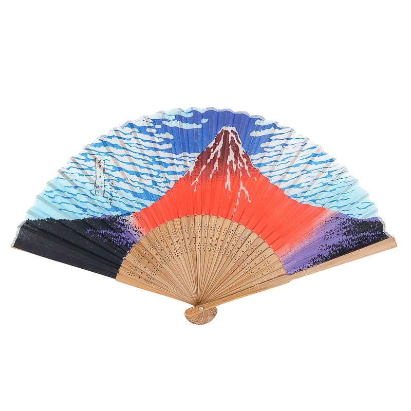Abanico Japonés Monte Fuji Rojo