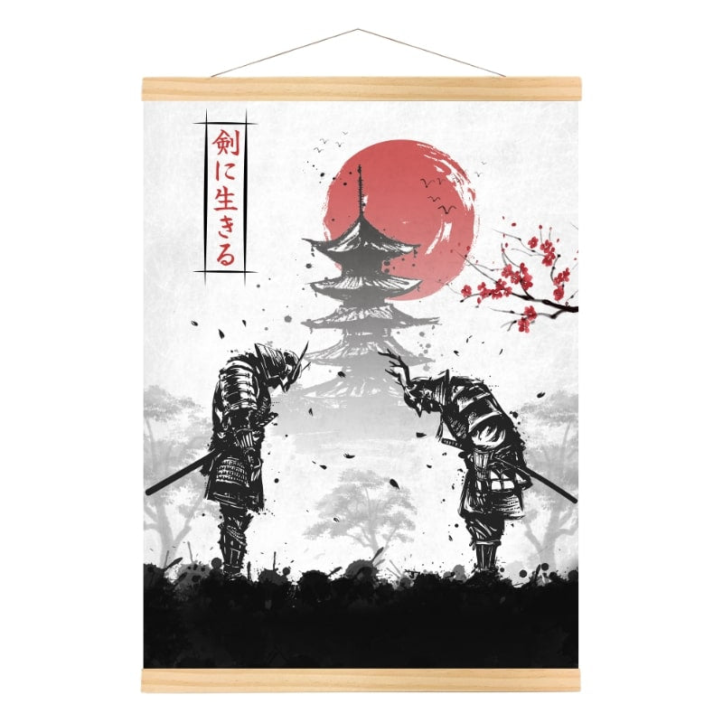 Póster Duelo de samuráis japoneses - A3