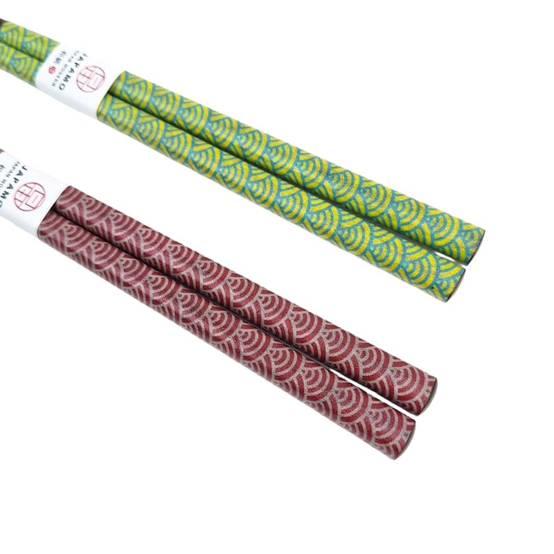 Baguettes Japonaises Seigaiha Rouge