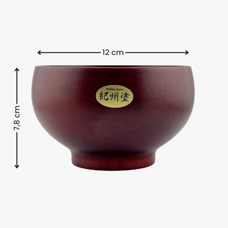 Cuenco japonés de madera Kishu Nuri