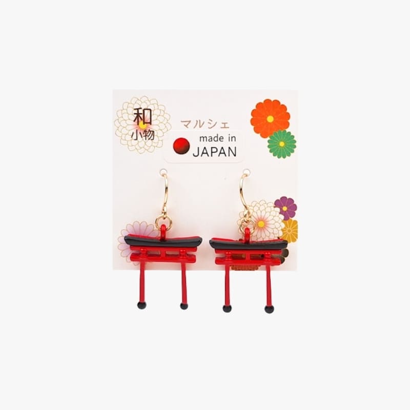 Pendientes japoneses Torii rojos