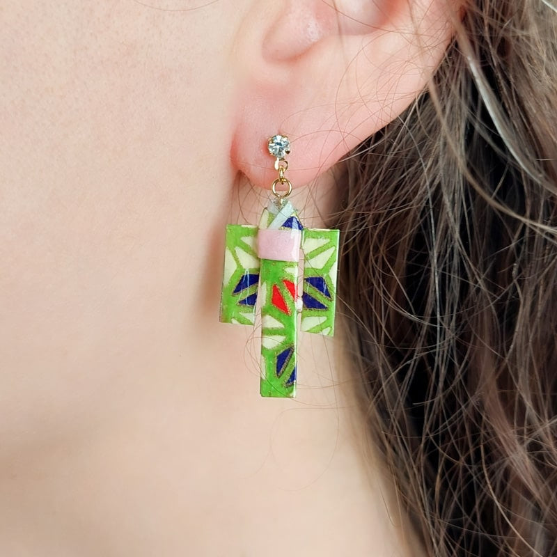 Pendientes Kimono Verde