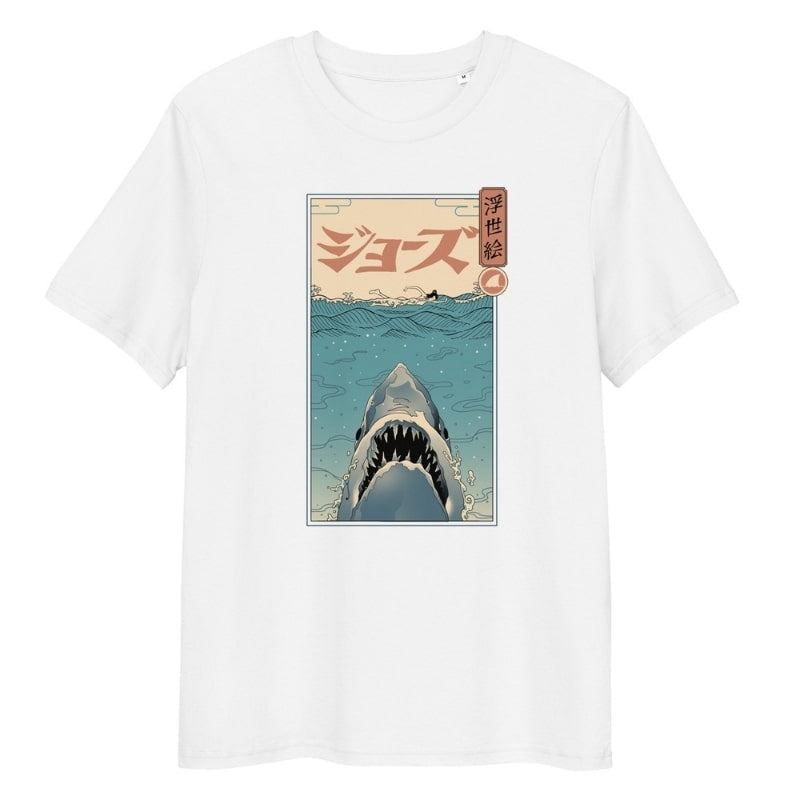Camiseta Japonesa Ukiyo-e Shark Attack S