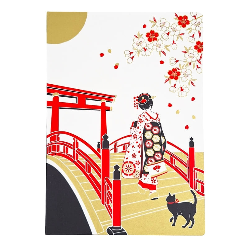 Cuaderno japonés Puente Maiko y Taiko