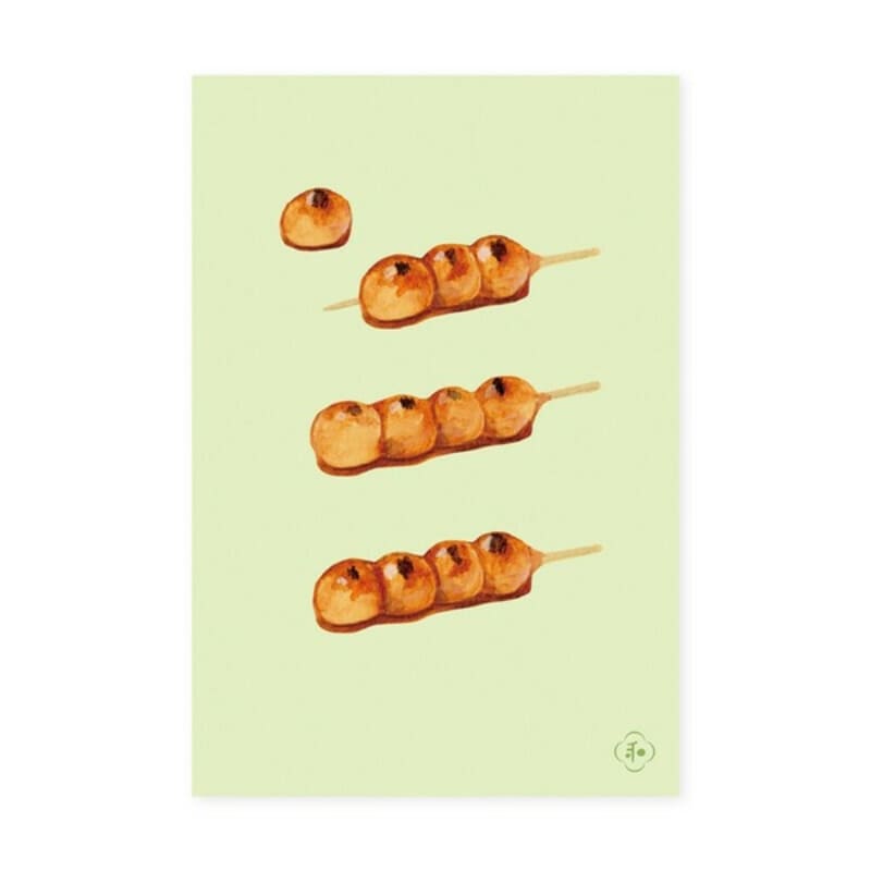 Postal japonesa Mitarashi Dango