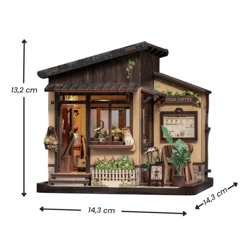 Casa Miniatura Japonesa De Madera Kissa Coffee