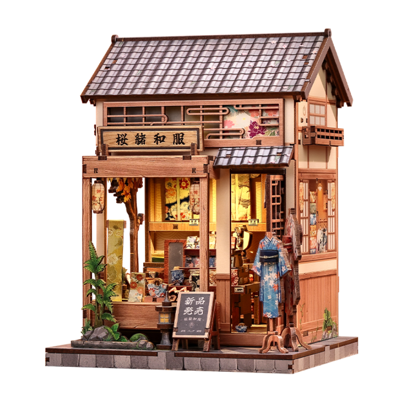 Casa Miniatura Japonesa De Madera Sakura Kimono Shop