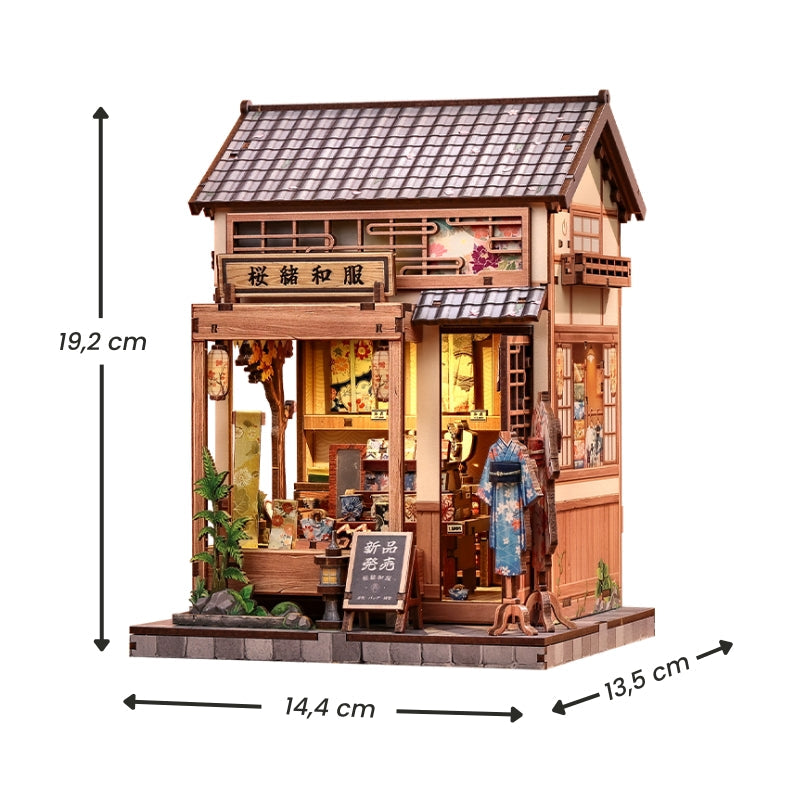 Casa Miniatura Japonesa De Madera Sakura Kimono Shop