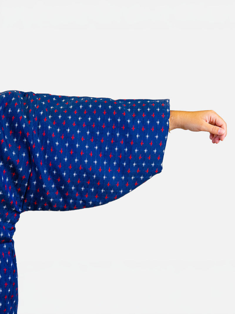 Chaqueta Hanten Mujer – Kasuri Azul