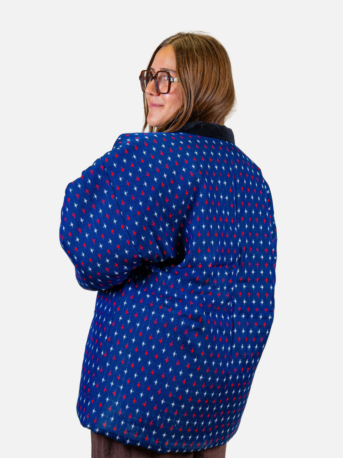 Chaqueta Hanten Mujer – Kasuri Azul