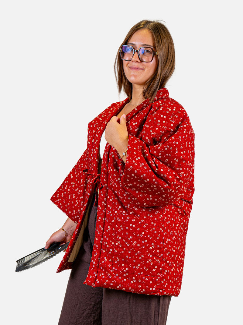 Chaqueta Hanten Mujer – Sakura Roja
