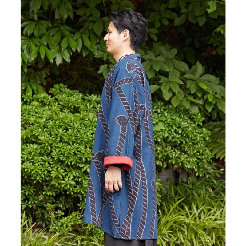 Chaqueta Japonesa Hombre Azul