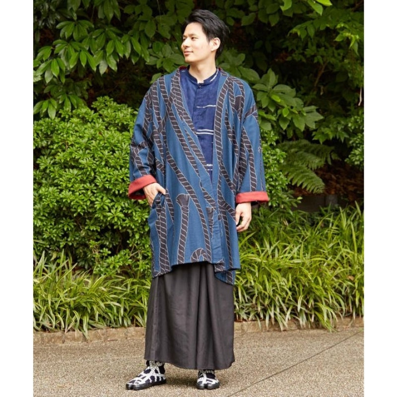 Chaqueta Japonesa Hombre Azul