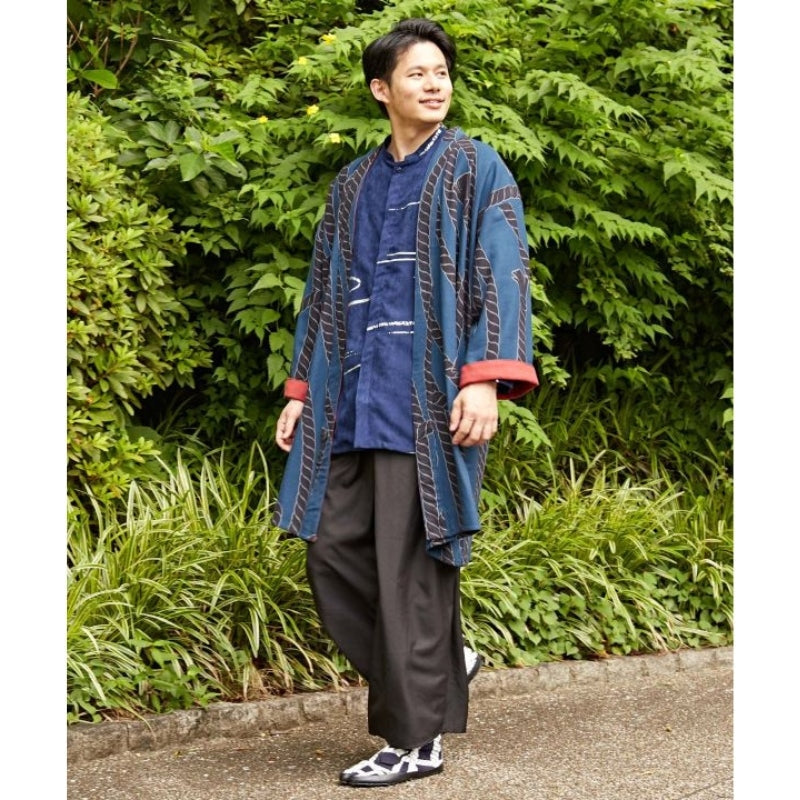 Chaqueta Japonesa Hombre Azul