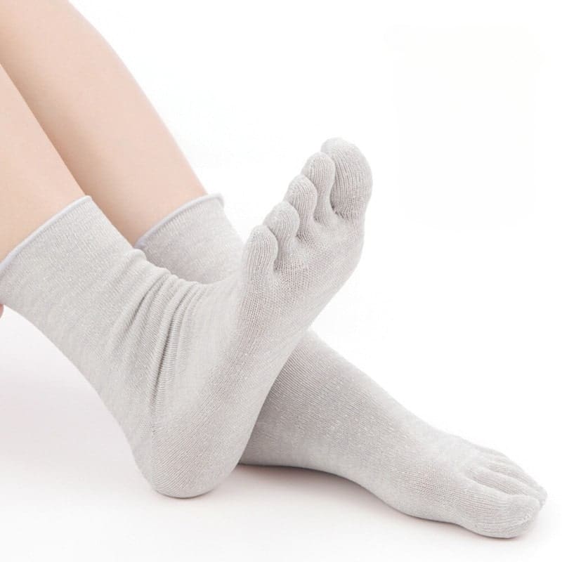 Calcetines japoneses de fibra natural 5 dedos - EU 35-38 / Gris