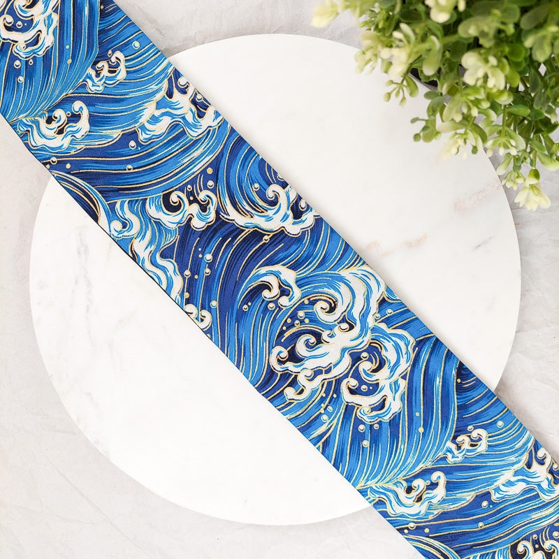 Cinturón Obi Azul Diseño Araumi