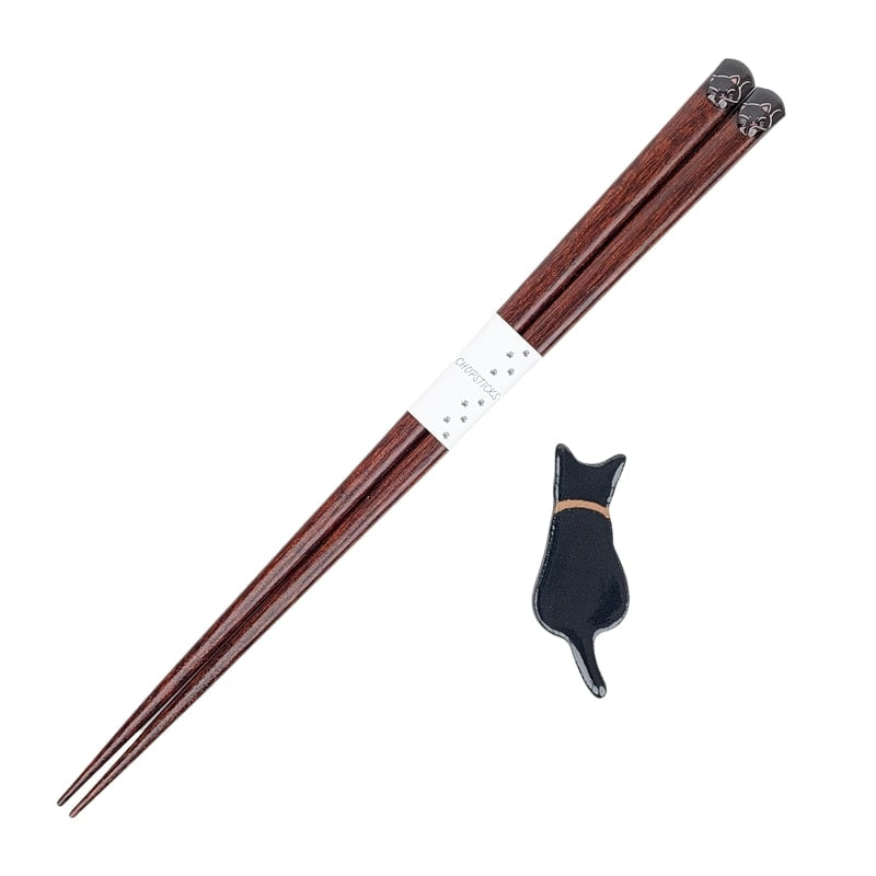 Juego de palillos japoneses Black Cat