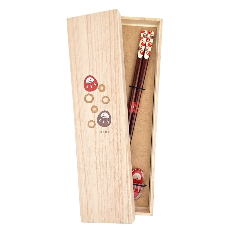 Coffret Baguettes Japonaises Motif Daruma