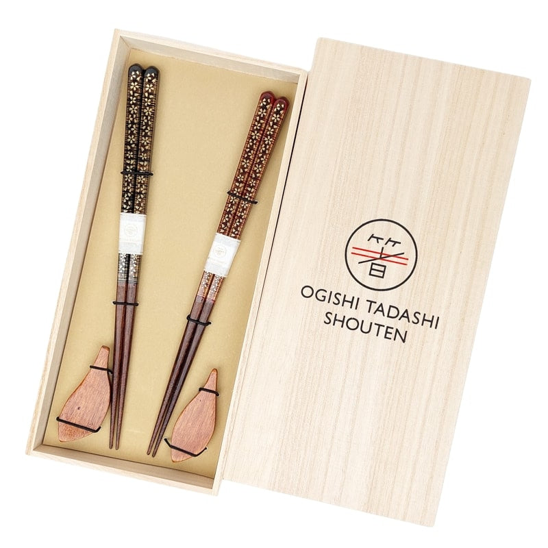 Set de regalo de palillos japoneses Sakura d'Or