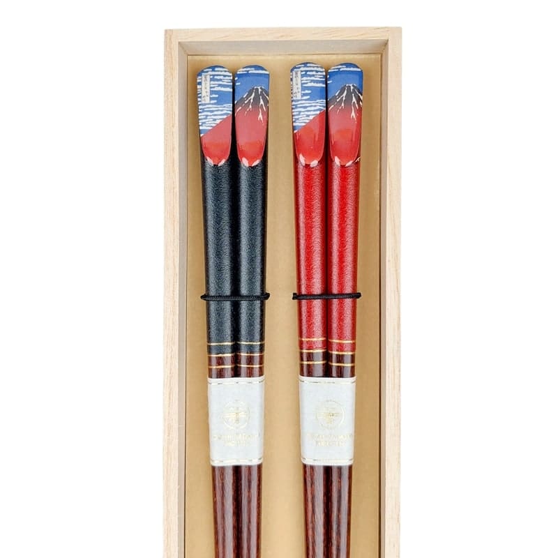 Juego de palillos Mont Fuji rojos