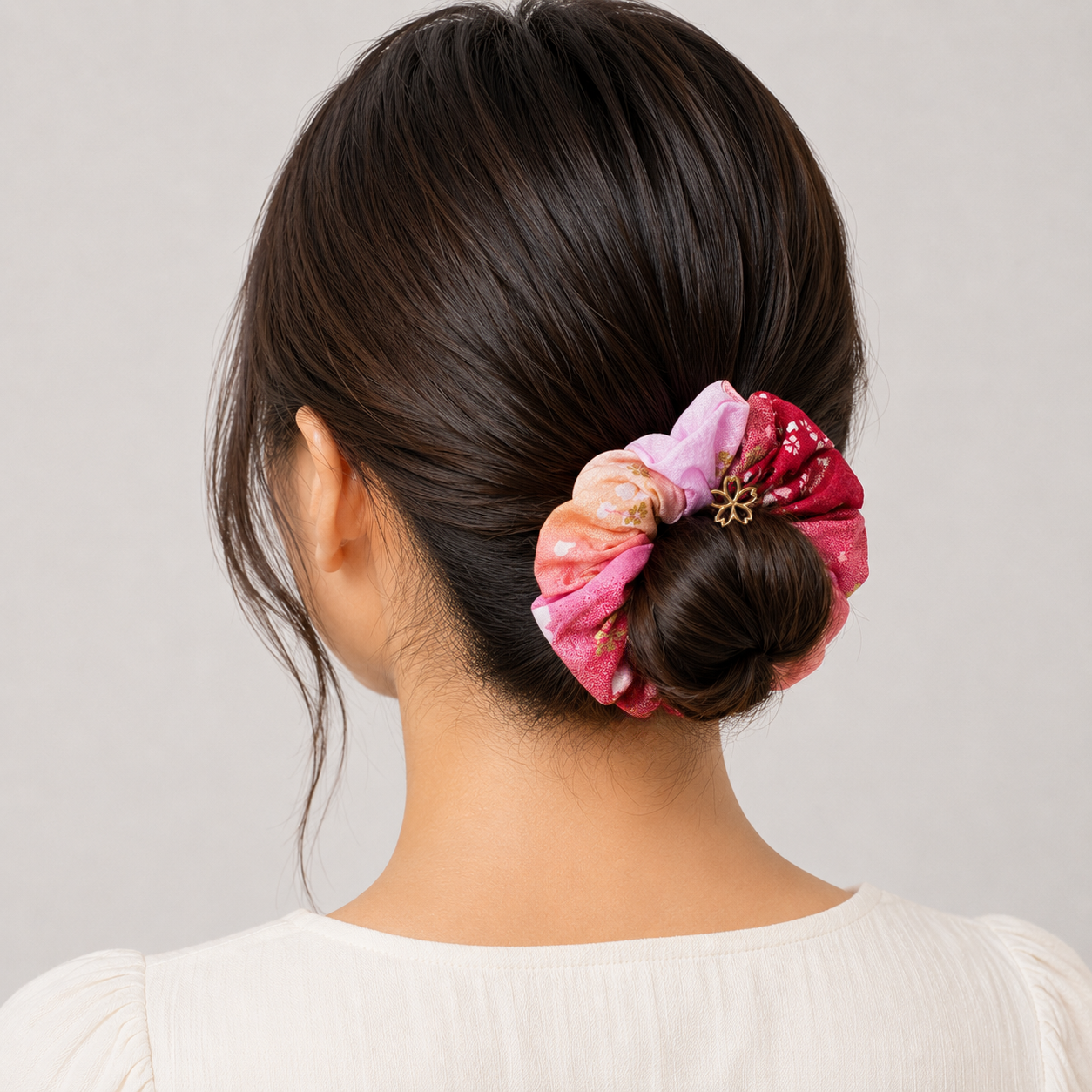 Coletero Scrunchie Japonés Rosa